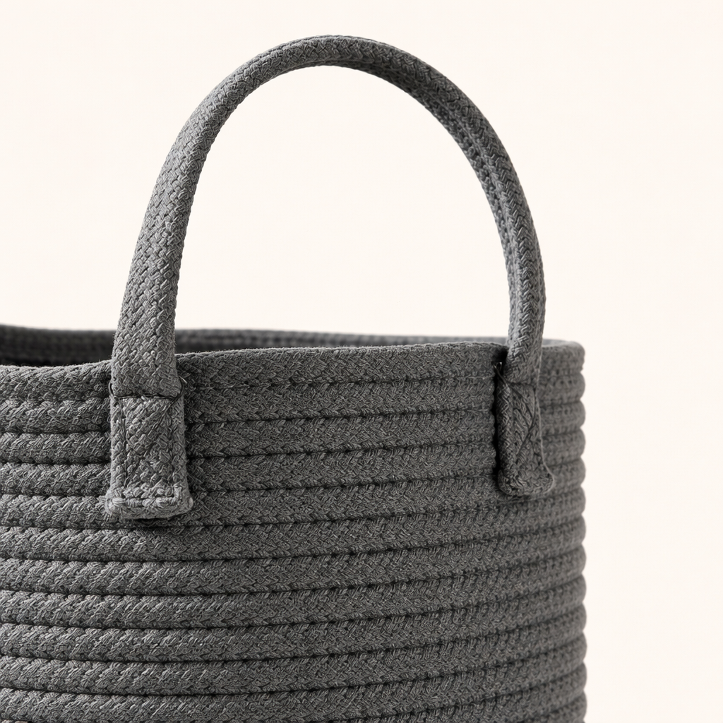neatmethod® Cotton Rope Laundry Basket with Handles, Collapsible Storage Hamper