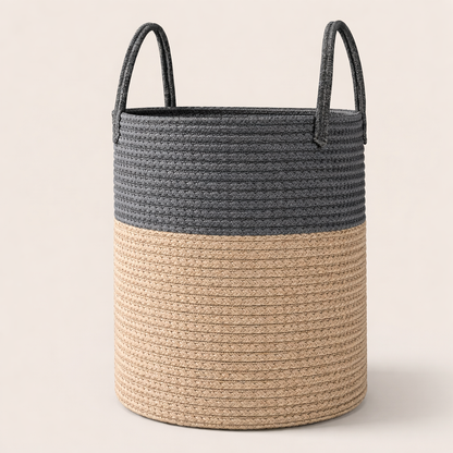 neatmethod® Cotton Rope Laundry Basket with Handles, Collapsible Storage Hamper