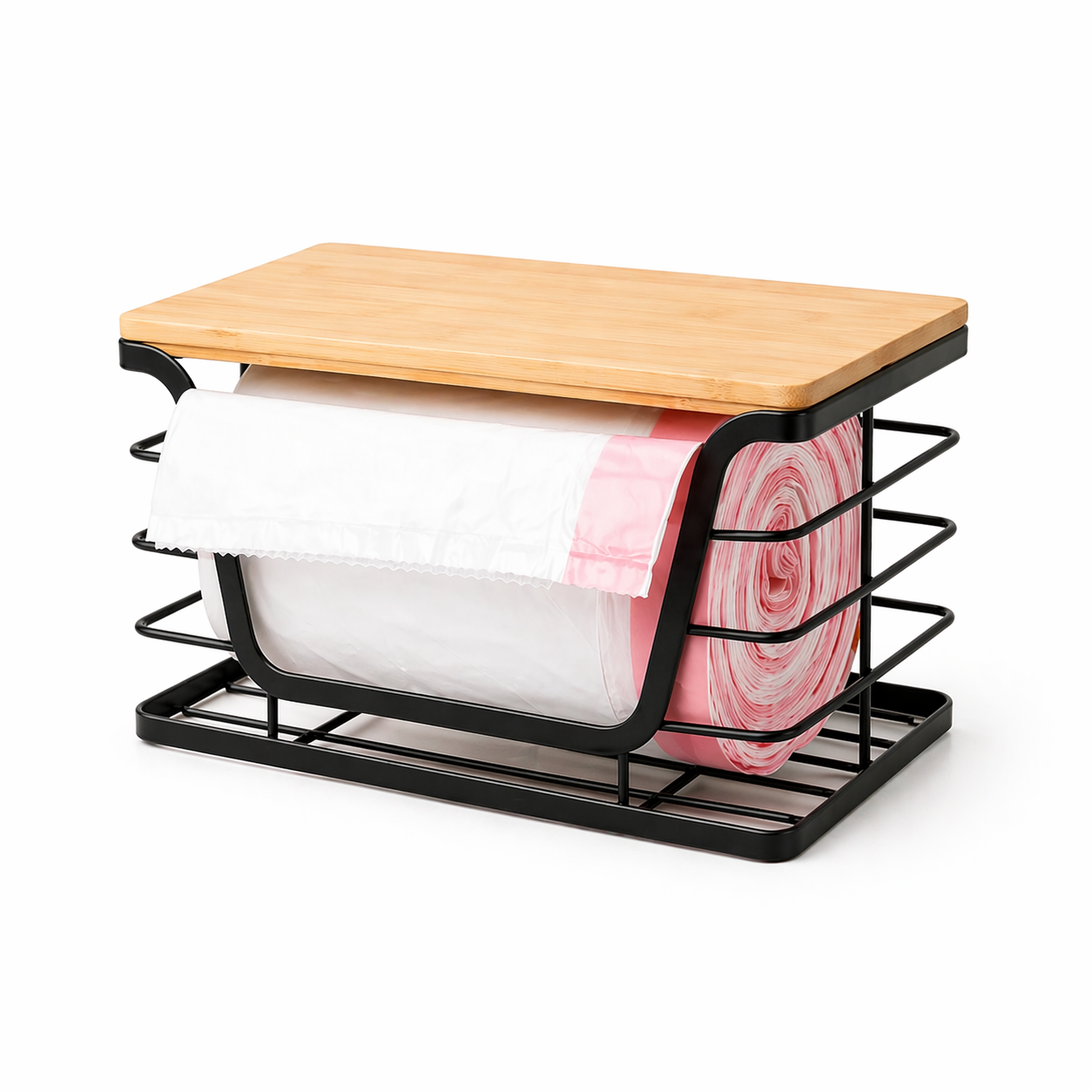 neatmethod® Wall Basket with Bamboo Top, Black
