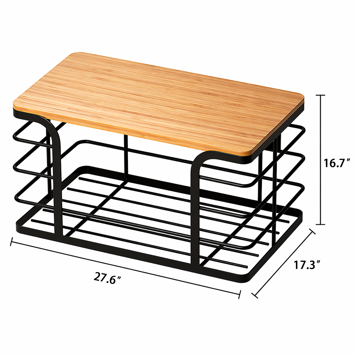 neatmethod® Wall Basket with Bamboo Top, Black