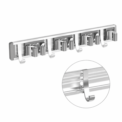 neatmethod® Broom Holder Wall Mount, 4 Racks 5 Hooks