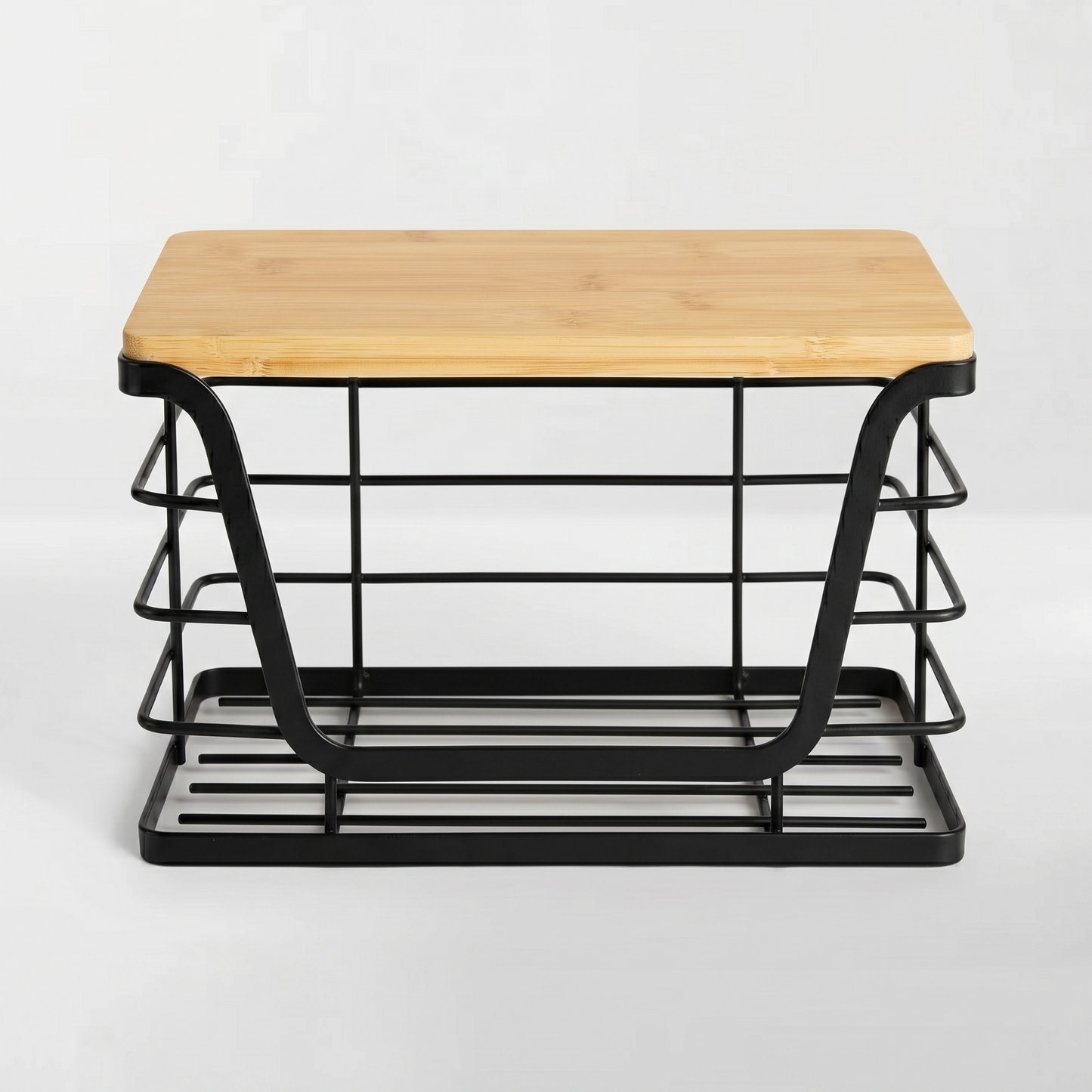neatmethod® Wall Basket with Bamboo Top, Black