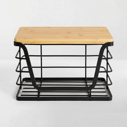 neatmethod® Wall Basket with Bamboo Top, Black