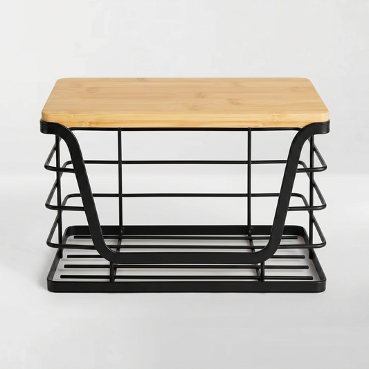 neatmethod® Wall Basket with Bamboo Top, Black